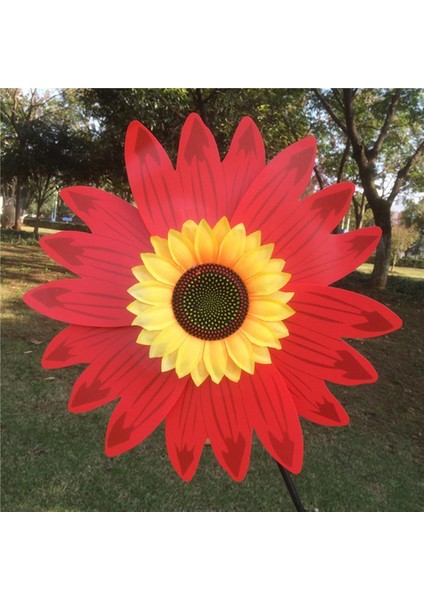 Güzel 36 cm Ayçiçeği Fırıldak Fırıldak Oyuncak Bahçe Yard Kreş Mekan Dekor Kırmızı (Yurt Dışından)