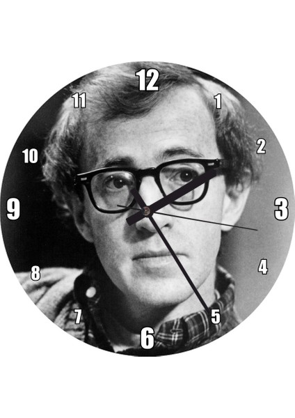 Cakatablo Woody Allen Kazak Gömlek Duvar Saati (Çap 50X50 cm )