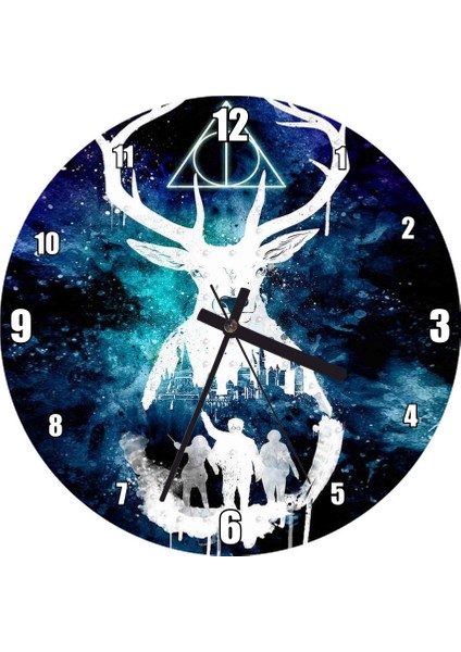 Cakatablo Harry Potter Suluboya Görseli Duvar Saati (Çap 50X50 cm )