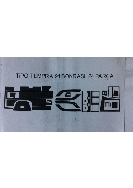 Fiat Tipo-Tempra 1991 Sonrası 24 Parça Karbon Desen Torpido Kaplama