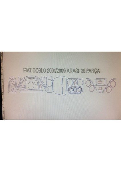 Fiat Doblo 2001 Sonrası 25 Parça Piano Black Torpido Kaplama
