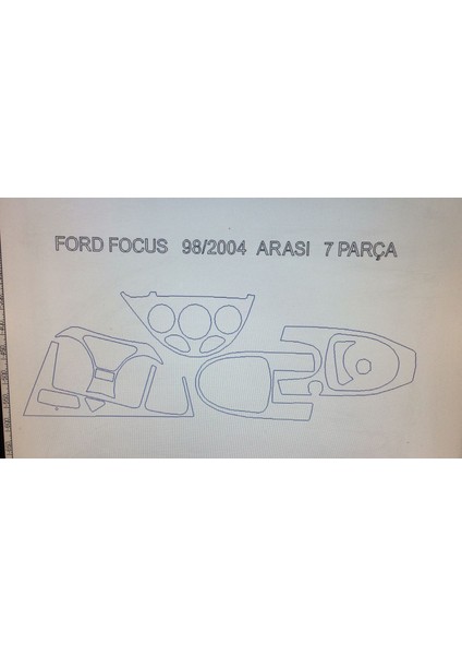 Ford Focus 1998/2005 Arası 7 Parça Karbon Desen Torpido Kaplama