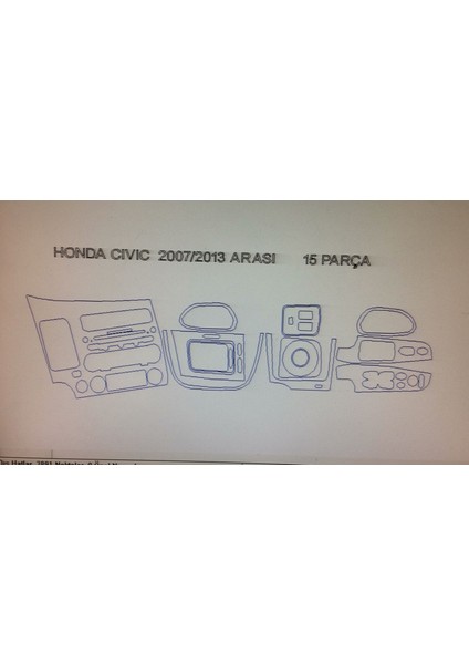 Honda Cıvıc 2007 Sonrası 15 Parça Maun Torpido Kaplama