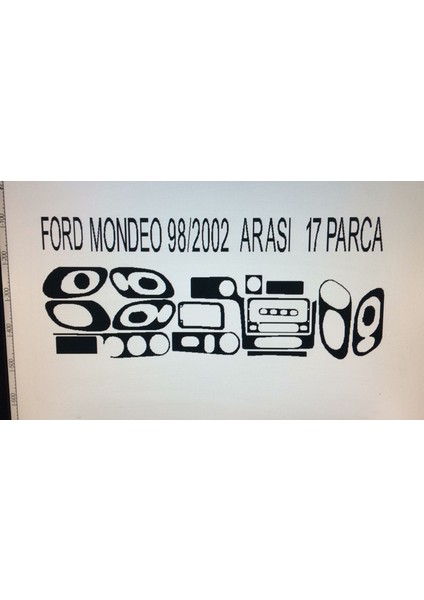 Ford Mondeo 1996/2002 Arası 17 Parça Karbon Desen Torpido Kaplama