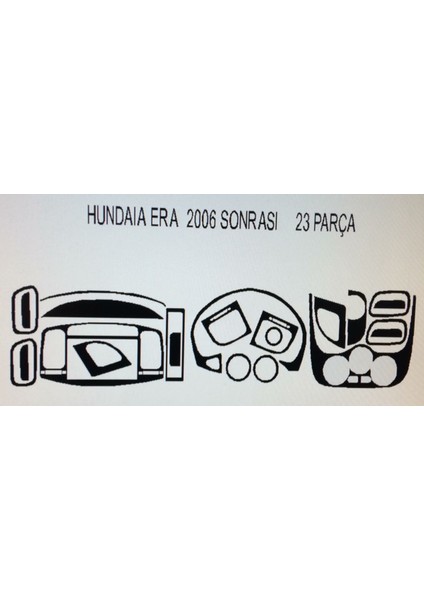 Hyundai Accent Era 2007 Sonrası 23 Parça Karbon Desen Torpido Kaplama