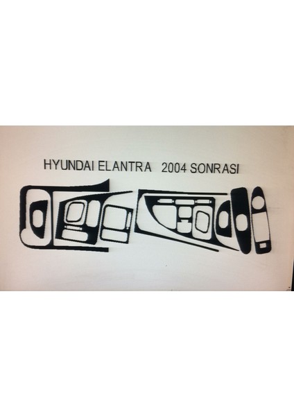 Hyundaı Elantra 2004 ve 2008 Arası 10 Parça Piano Black Torpido Kaplama