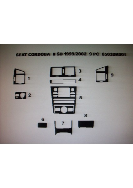 Seat Cordoba 1998 - 2002 Arası 9 Parça Maun Torpido Kaplama