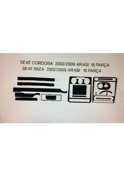 Seat Cordoba 2002 -2009 Arası 13 Parça Maun Torpido Kaplama