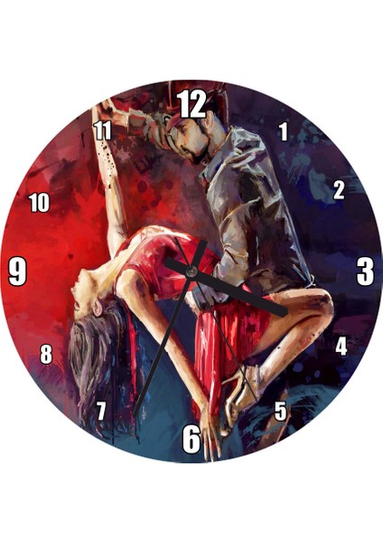 Cakatablo Yağlı Boya Resmi Son Tango Görseli Duvar Saati (Çap 50X50 cm )