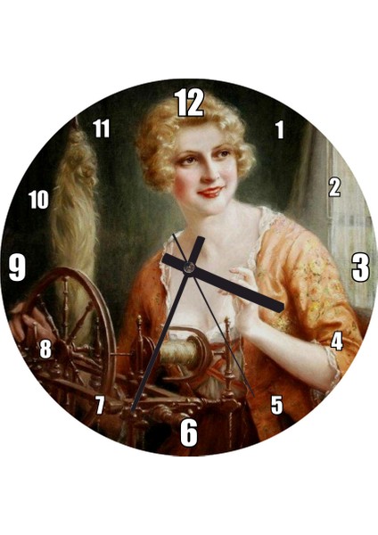 Cakatablo François Martin Kavel Fransa Catherine La Rose Görsel Duvar Saati (Çap 50X50 cm )