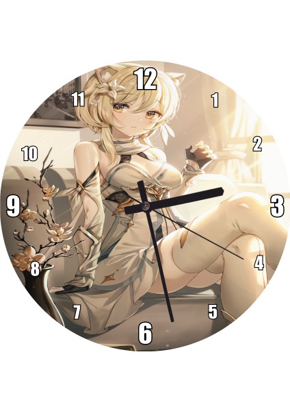 Cakatablo Genshini Mpact Umine Görseli Duvar Saati (Çap 50X50 cm )