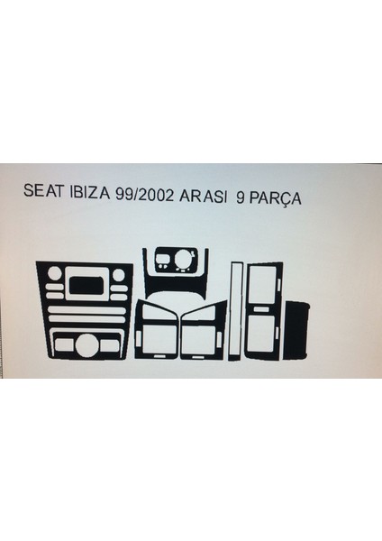Seat Ibıza 1998 - 2004 Arası 9 Parça Maun Torpido Kaplama
