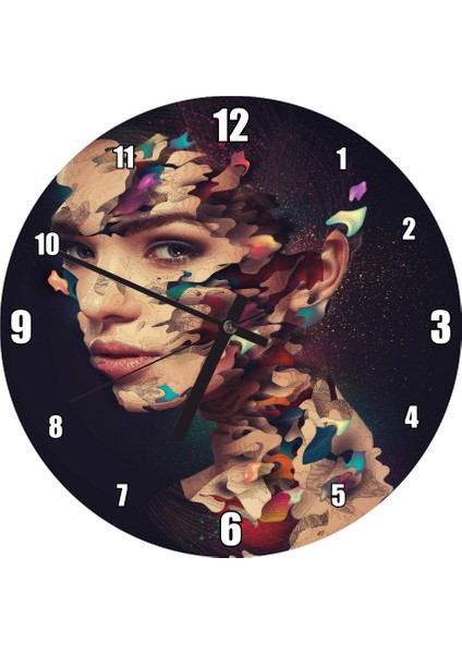 Cakatablo Alberto Seveso Portresi Görseli Duvar Saati (Çap 50X50 cm )