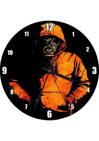Cakatablo Pubg Panosundaki Pin Görseli Duvar Saati (Çap 30X30 Cm)