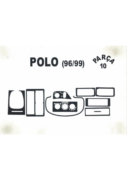 Wolkswagen Polo 1996 - 1999 Arası 10 Parça Karbon Desen Torpido Kaplama