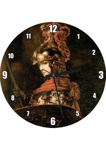 Cakatablo Pallas Athene Duvar Saati (Çap 50X50 cm )