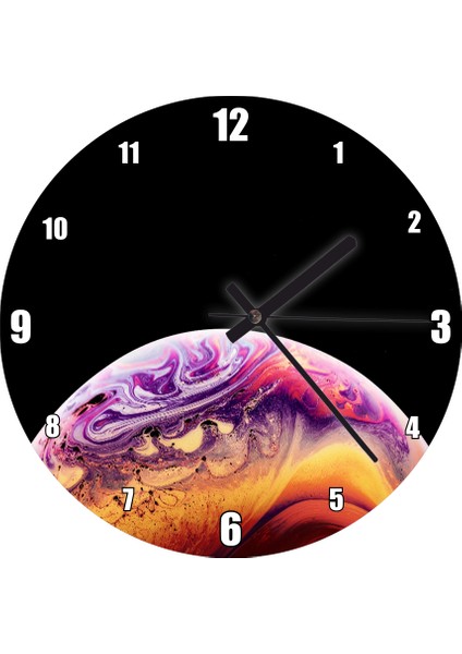 Cakatablo Apple Logosu ve Muhteşem Küre Duvar Saati (Çap 50X50 cm )