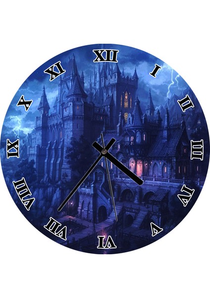 Cakatablo Şato Görseli Duvar Saati (Çap 50X50 cm )