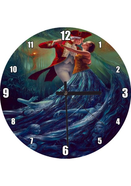 Cakatablo Kadın Erkek Dansı Rüya Sürrealizm Duvar Saati (Çap 50X50 cm )