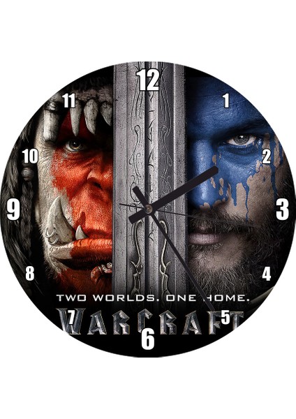 Cakatablo Warcraft Iki Dünya Bir Ev Afişi Duvar Saati (Çap 30X30 Cm)