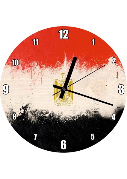 Cakatablo Mısır Bayrağı Yağlıboya Modifiye Versiyon Duvar Saati (Çap 50X50 cm )