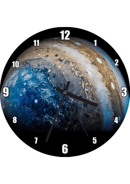 Cakatablo Jüpiter ve Detaylı Yüzeyi Duvar Saati (Çap 50X50 cm )