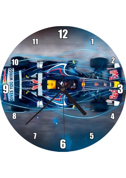 Cakatablo Formula 1 Redbull Team Duvar Saati (Çap 50X50 cm )
