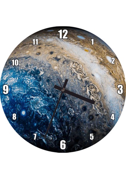 Cakatablo Jüpiter Detaylı Yüzeyi Duvar Saati (Çap 30X30 Cm)