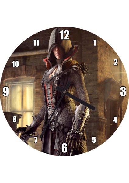 Cakatablo Assassins Creed Sendika Evie Video Oyun Görseli Duvar Saati (Çap 50X50 cm )