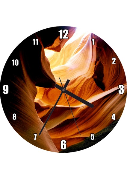 Cakatablo Antilop Kanyonu Kızıl Kumlar ve Kayalar Duvar Saati (Çap 50X50 cm )