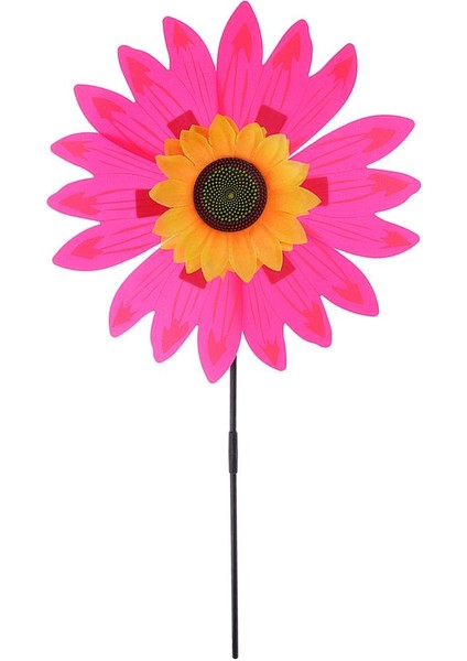 36 cm Dıy Ayçiçeği Fırıldak Rüzgar Rotator Çocuk Açık Bahçesi Oyuncak Gül Kırmızı (Yurt Dışından)
