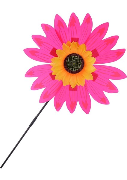 36 cm Dıy Ayçiçeği Fırıldak Rüzgar Rotator Çocuk Açık Bahçesi Oyuncak Gül Kırmızı (Yurt Dışından)
