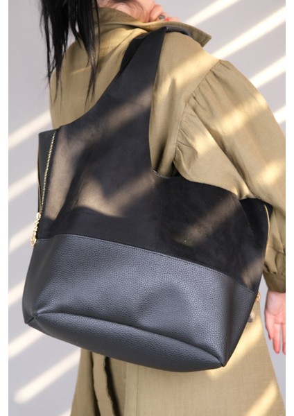 1096 Siyah Süet Kadın Gunluk Canta fiyatları