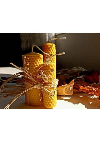 El Yapımı Doğal Petek Bal Mumu 3 Lü SET(4X10,3X12,3X8)