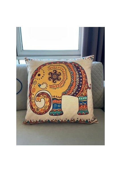 Fil Desenli Dekoratif Minder Kılıfı 60 x 60 cm