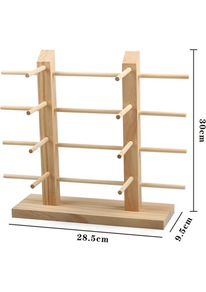 2 Adet Günlük Gözlük Vitrin Depolama Rafı 2 Sıra 8 Çift Ahşap Rengi