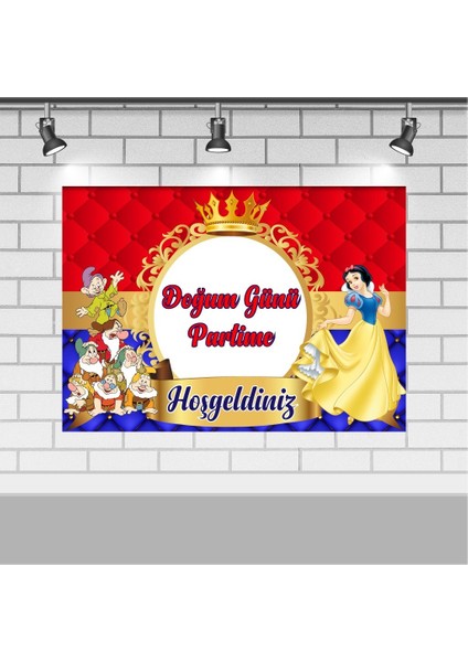 Pamuk Prenses Doğum Günü 100X140 cm Pamuk Prenses Doğum Günü Konsepti Afişi