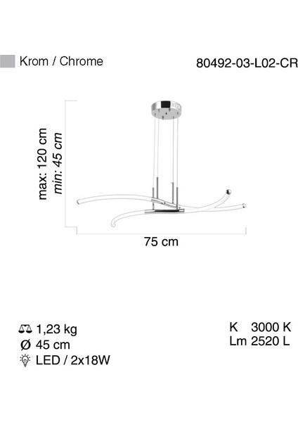 Canossa 80 Lık 2 Lı Ledlı M.ustu Avıze 28W 3000