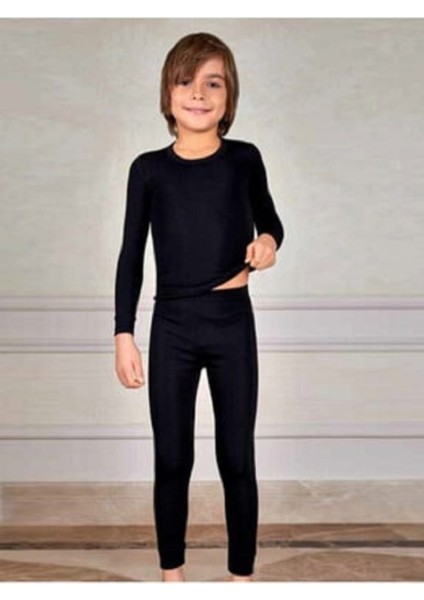 Erkek Çocuk Termal Alt- Üst Set Takım Siyah