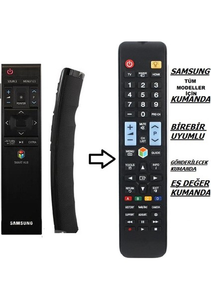 Samsung Tüm Akıllı , Sihirli , Mouseli , Smart , Hd Kumanda Yerine Uyar LCD LED Tv Kumanda MZ1078