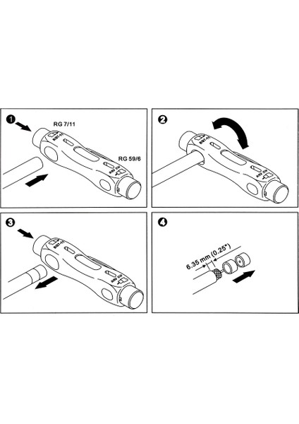 Koaksiyel Kablo Soyucu Rg-59 Rg-6 Rg-6q Rg-7 Rg-11 Için Çift Uçlu Koaks Kablo Sıyırma Tel Kesici Kalem Tip
