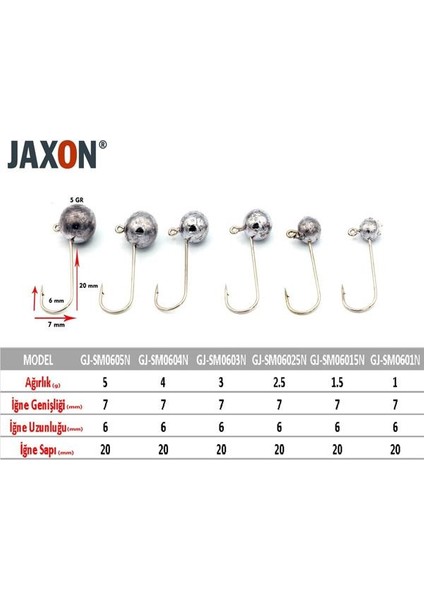 GJ-SM0605N Jaxon Sumato Lrf Jighead 5 gr
