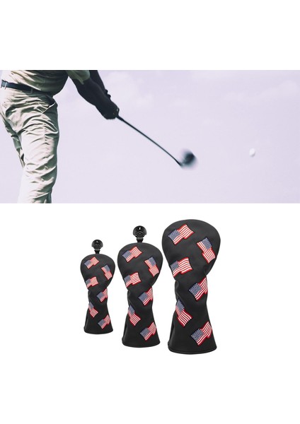 Golf Kulübü Headcovers Ile Set No. Etiketler Woods Woods Fairway Hybrids Siyah Için Su Geçirmez (Yurt Dışından) fiyatları