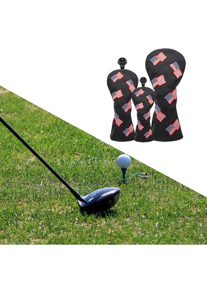 Golf Kulübü Headcovers Ile Set No. Etiketler Woods Woods Fairway Hybrids Siyah Için Su Geçirmez (Yurt Dışından) modelleri