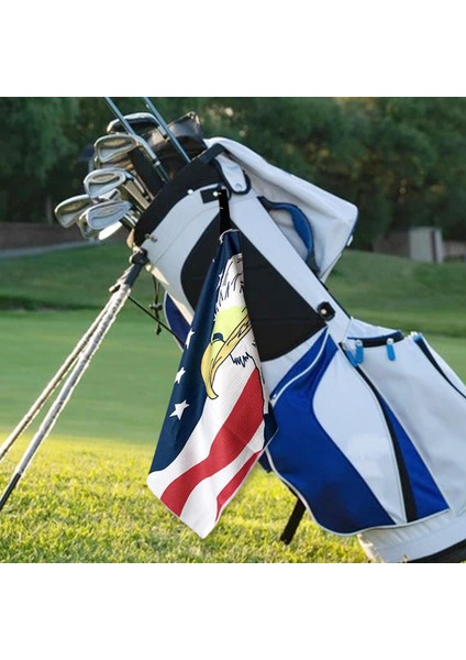 Golf Havlusu Mikrofiber Örgü Desen Klip Kulübü Temizleme Aracı Hızlı Kuru Abd Kartal (Yurt Dışından) indirimleri