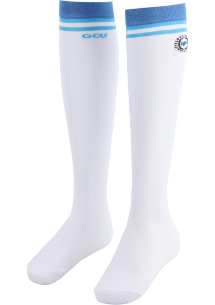 Kadın Golf Çorapları Aşırı Çekim Yüksek Çizgili Çoraplar Diz Golf Okulu Mavi (Yurt Dışından) fiyatları