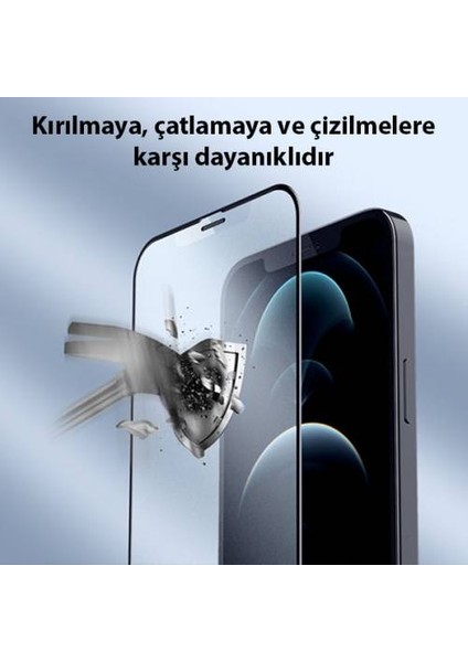 Polham Apple iPhone 12,12 Pro 9d Ekran Koruyucu, Tempered Full Kaplama Kırılmaz Koruyucu