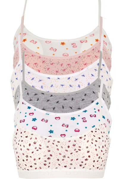 Genç Kız 6'lı Pedli Ip Askı Desenli Ilk Sütyen Büstiyer fiyatları