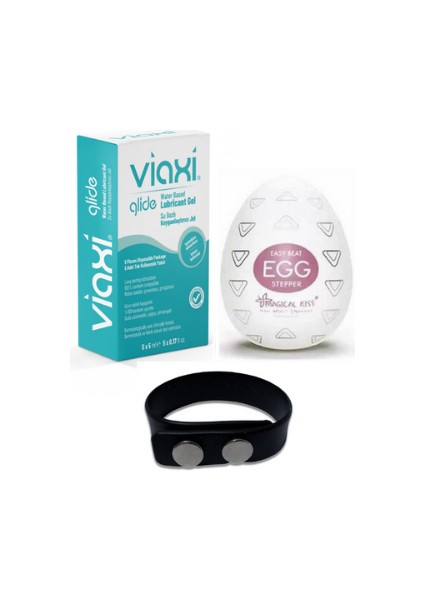 Glide Jel 5x5 ml + Ozzy Store Egg Stepper Mastürbatör Ayarlanabilir Penis Halkası