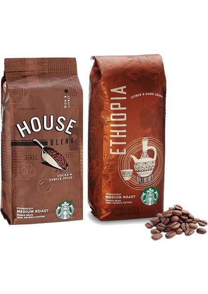 House Blend ve Ethiopia Çekirdek Kahve 250 Gram